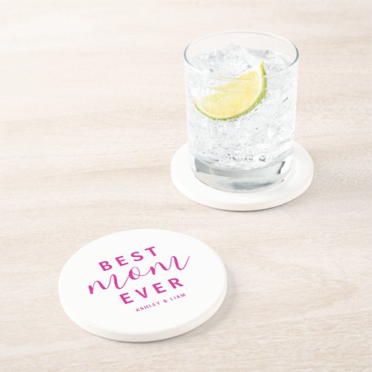 母最高の母の日が暑いピンクの台本 コースター (側面)