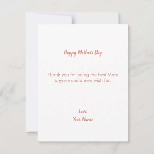 母最高の母の日にフローラ母の日 カード (裏面)