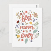 母最高の母の日にフローラ母の日 ポストカード (正面/裏面)