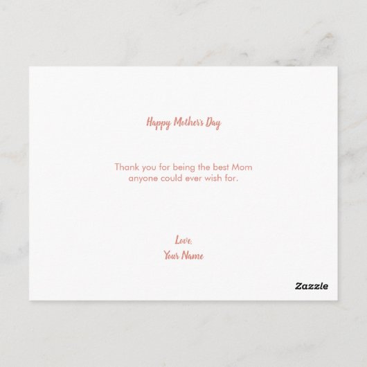 母最高の母の日にフローラ母の日 ポストカード (裏面)