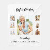 母最高の母の日に白い黒い写真集 フリースブランケット (正面)