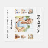 母最高の母の日に白い黒い写真集 フリースブランケット (正面(横))