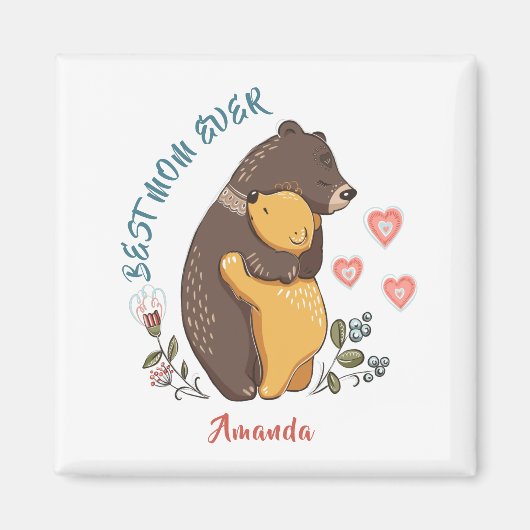 母最高の母の日のギフトのママエパーソナライズされたービーマグネット マグネット (正面)