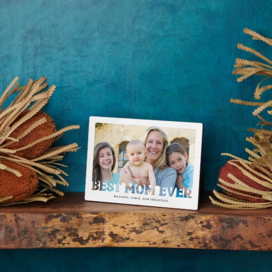 母最高の母の日のギフト写真 フォトプラーク (側面)