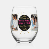 母最高の母の日の写真のコラージュモダン母の日 ステムなしワイングラス (正面)