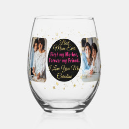 母最高の母の日の写真のコラージュモダン母の日 ステムなしワイングラス