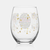 母最高の母の日の写真のコラージュモダン母の日 ステムなしワイングラス (裏面)