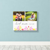 母最高の母の日の写真コラージュフローラ キャンバスプリント (インサイチュ (ウッドフロア))