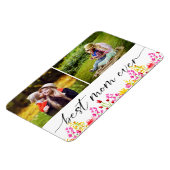 母最高の母の日の写真コラージュフローラ マグネット (左側)