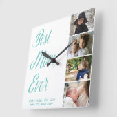 母最高の母の日の写真コラージュ広場Wa スクエア壁時計 (傾斜)