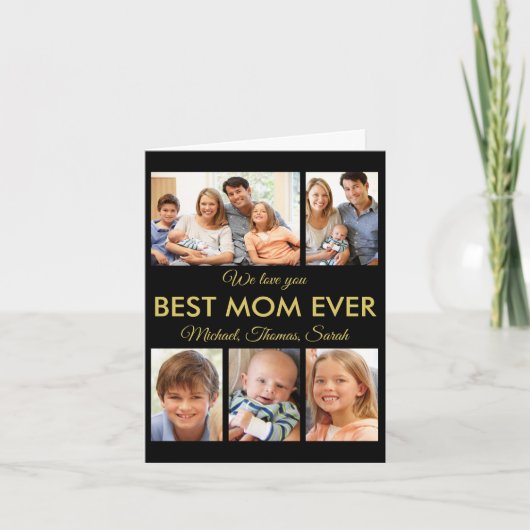 母最高の母の日の写真コラージュ カード (正面)
