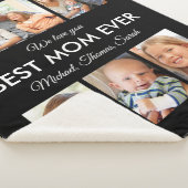 母最高の母の日の写真コラージュ シェルパブランケット (3/4)