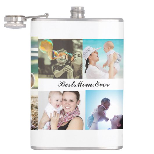 母最高の母の日の写真コラージュ フラスク (オープン)