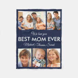 母最高の母の日の写真コラージュ フリースブランケット