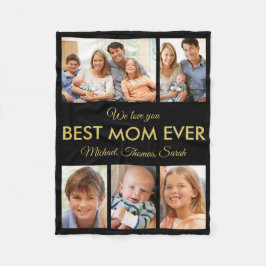 母最高の母の日の写真コラージュ フリースブランケット