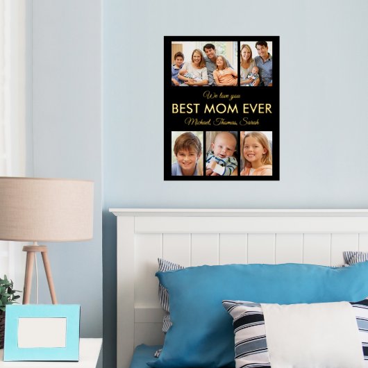 母最高の母の日の写真コラージュ 箔ポスター (インサイチュ (寝室))