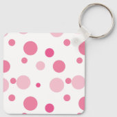 母最高の母の日の写真ピンクの水玉模様 キーホルダー (裏面)