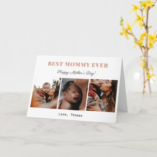 母最高の母の日の写真集モダン カード (黄色い花)