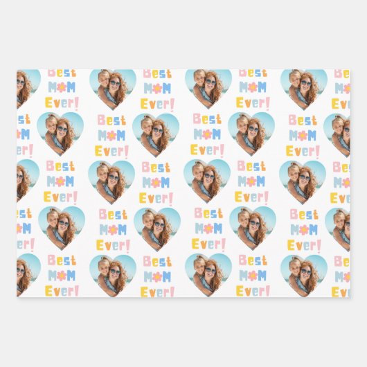 母最高の母の日の写真 ラッピングペーパーシート (正面)