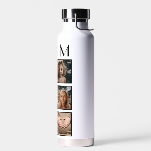 母最高の母の日の家族6写真コラージュ ウォーターボトル (左面)