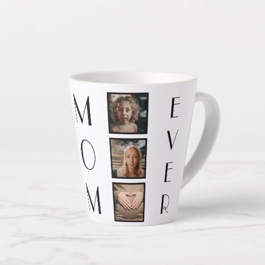 母最高の母の日の家族6写真コラージュ カフェラテマグ (右アングル)