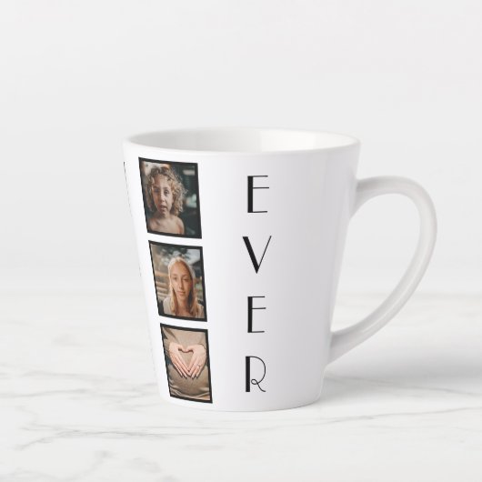 母最高の母の日の家族6写真コラージュ カフェラテマグ (右)