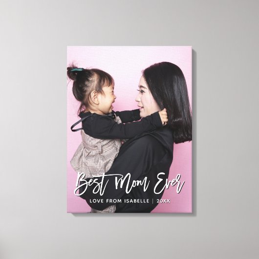 母最高の母の日の形見パーソナライズされた写真 キャンバスプリント (正面)