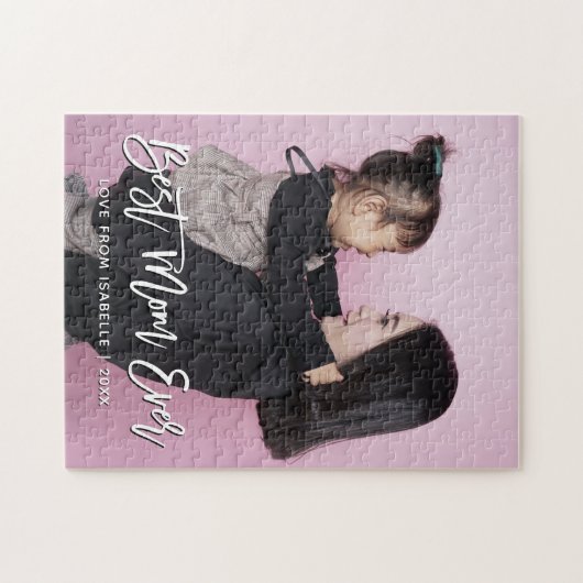 母最高の母の日の形見パーソナライズされた写真 ジグソーパズル (横)