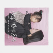 母最高の母の日の形見パーソナライズされた写真 フリースブランケット (正面(横))