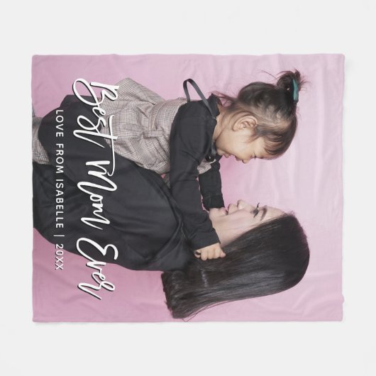 母最高の母の日の形見パーソナライズされた写真 フリースブランケット (正面(横))