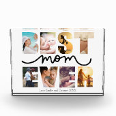 母最高の母の日の文字の形の写真 フォトブロック (正面)