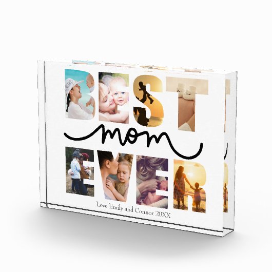 母最高の母の日の文字の形の写真 フォトブロック (右)