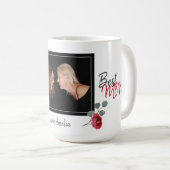 母最高の母の日の水色フローラ写真 コーヒーマグカップ (正面右)