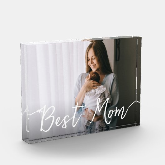 母最高の母の日の贈り物の写真カスタム フォトブロック (左)