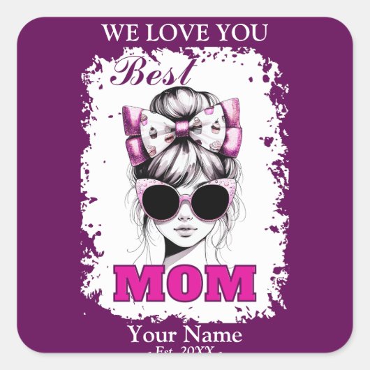 母最高の母の日の贈り物 スクエアシール (正面)