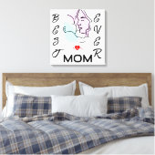 母最高の母の日は常にミニマルなラインアート キャンバスプリント (インサイチュ (寝室))