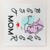母最高の母の日は常にミニマルなラインアート ジグソーパズル (横)