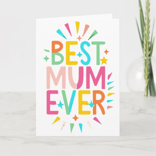 母最高の母の日カラフル母 カード (正面)