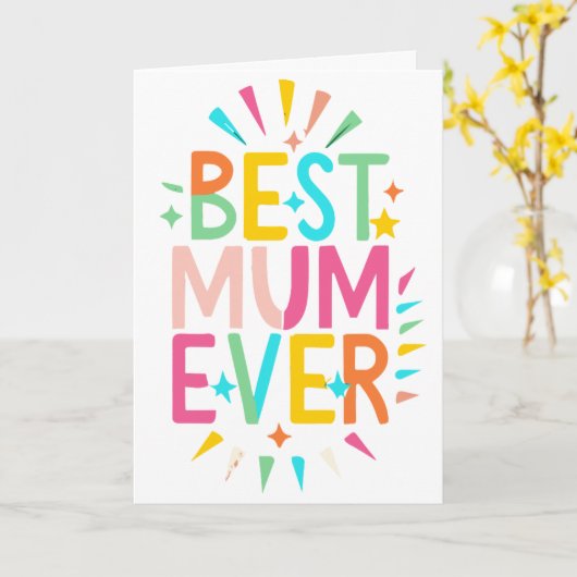 母最高の母の日カラフル母 カード (黄色い花)