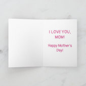 母最高の母の日カード サンキューカード (内部)