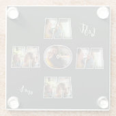 母最高の母の日ギフト3写真切り出し ガラスコースター (裏面)