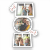 母最高の母の日ギフト3写真切り出し シール (正面)