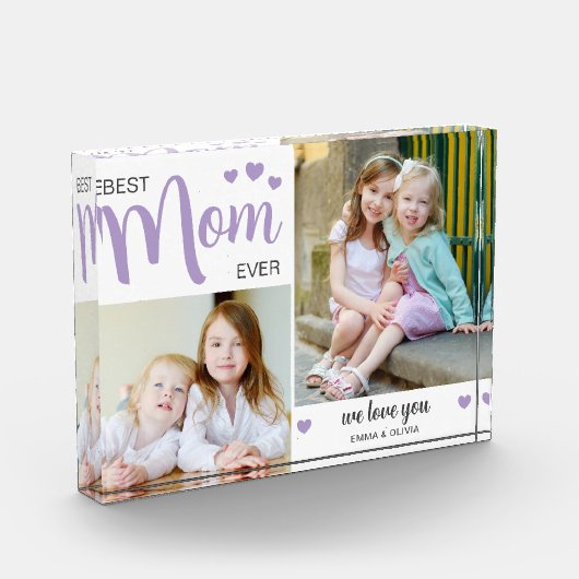 母最高の母の日パープル フォトブロック (左)