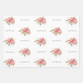 母最高の母の日ピンクのフローラ ラッピングペーパーシート (正面3)