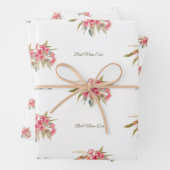 母最高の母の日ピンクのフローラ ラッピングペーパーシート (インサイチュ)