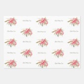 母最高の母の日ピンクのフローラ ラッピングペーパーシート (正面)