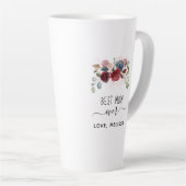 母最高の母の日フローラパーソナライズされた カフェラテマグ (右アングル)