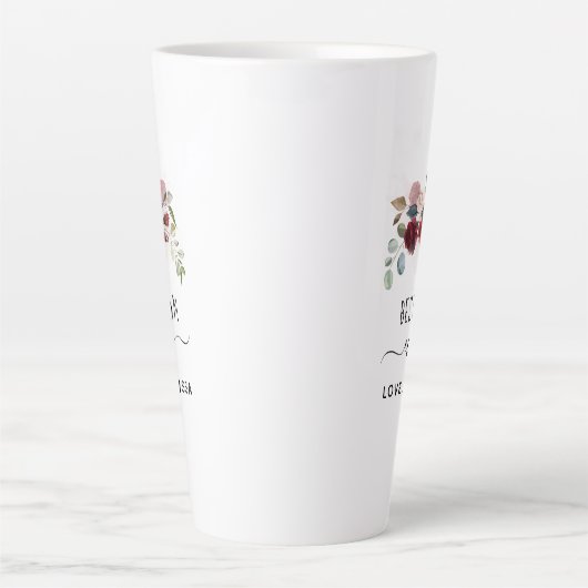 母最高の母の日フローラパーソナライズされた カフェラテマグ (正面)