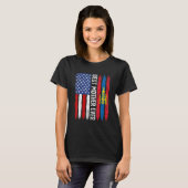 母最高の母の日モンゴリア米国国旗Re Tシャツ (正面フル)