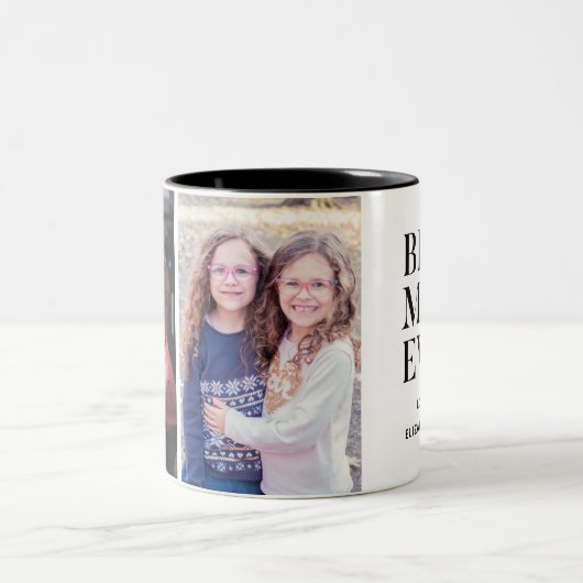 母最高の母の日写真コーヒーマグ ツートーンマグカップ (中央)